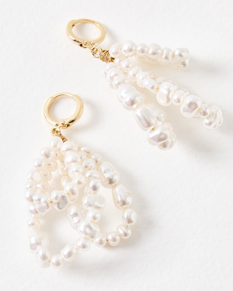 Izabel Faux Pearl Loops Statement Earrings