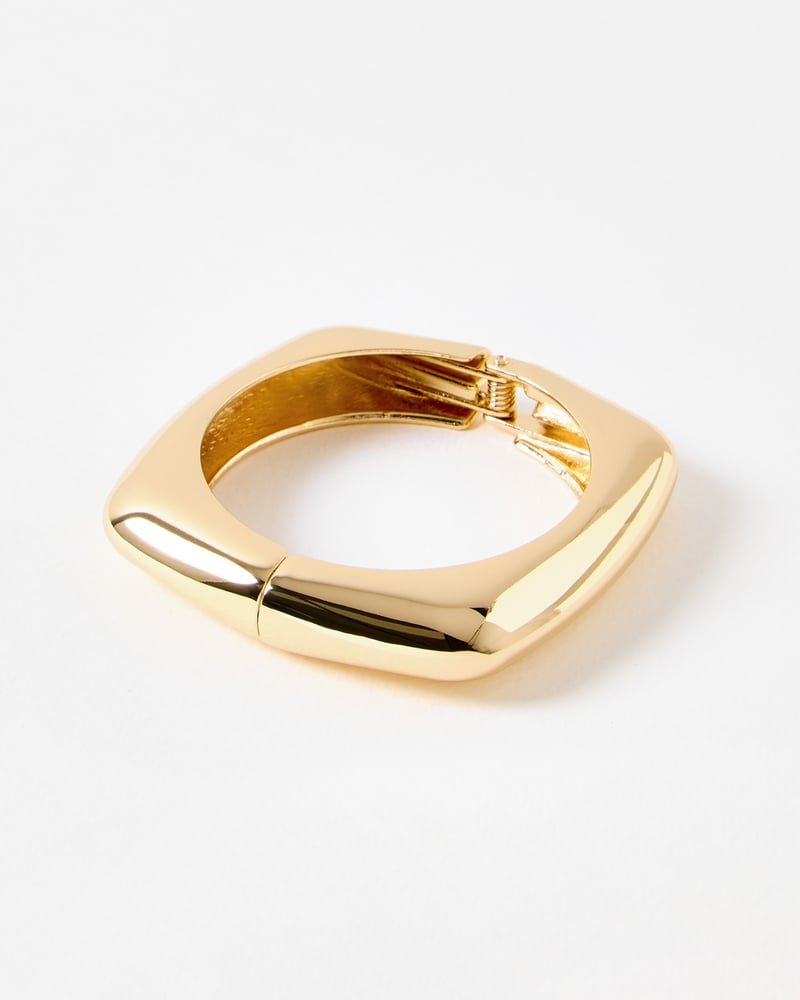 Casey Shiny Gold Tone Square Bangle