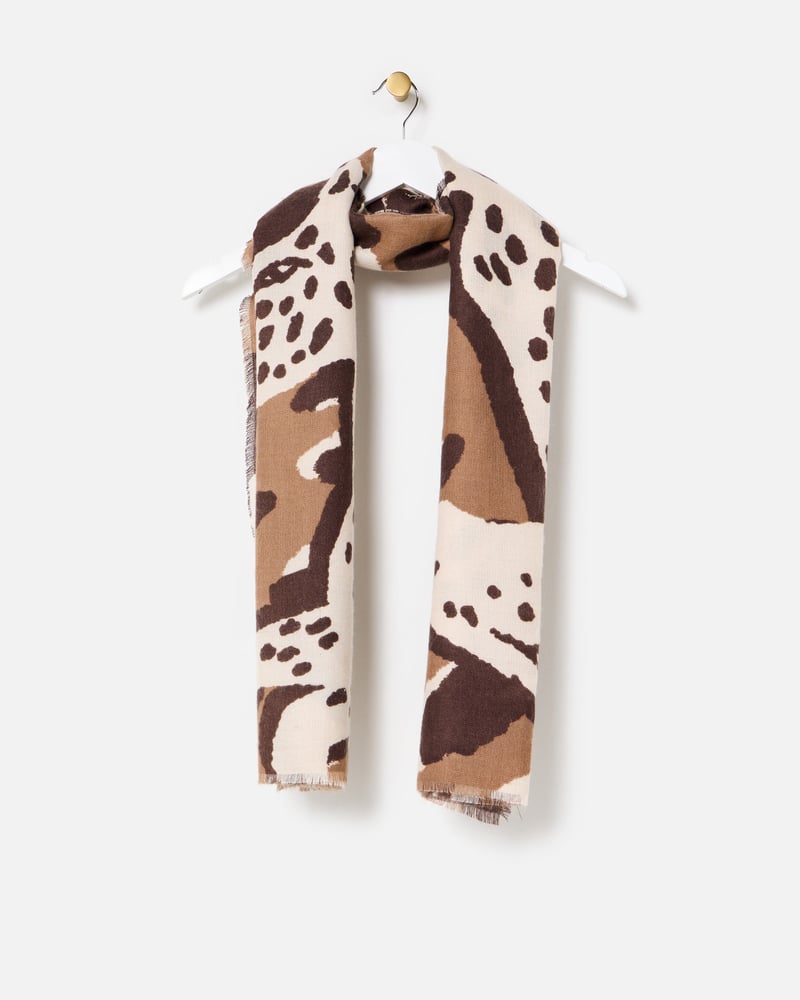 Brown Horse Print Knitted Scarf