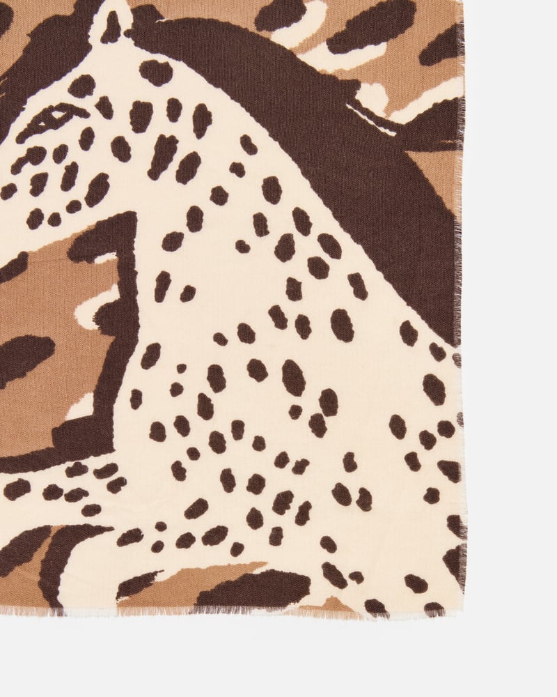 Brown Horse Print Knitted Scarf