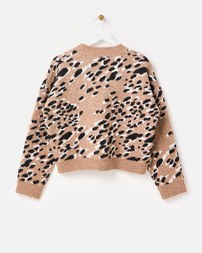 Brown Horse Crew Neck Knitted Jumper
