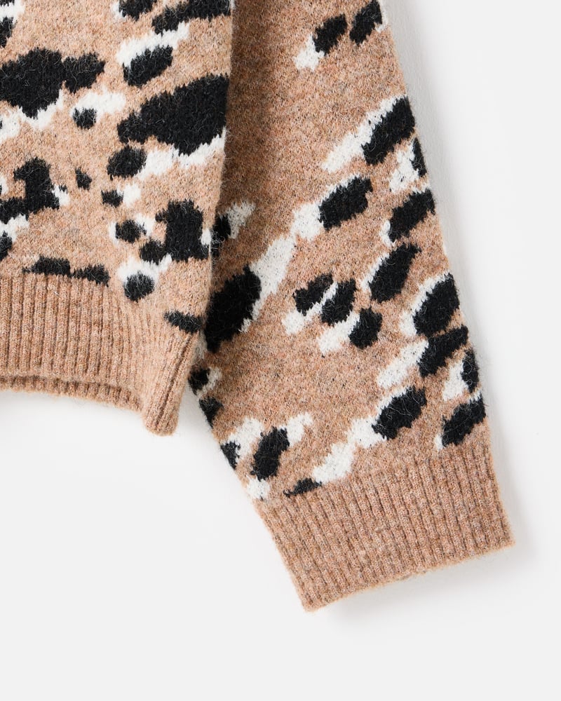 Brown Horse Crew Neck Knitted Jumper