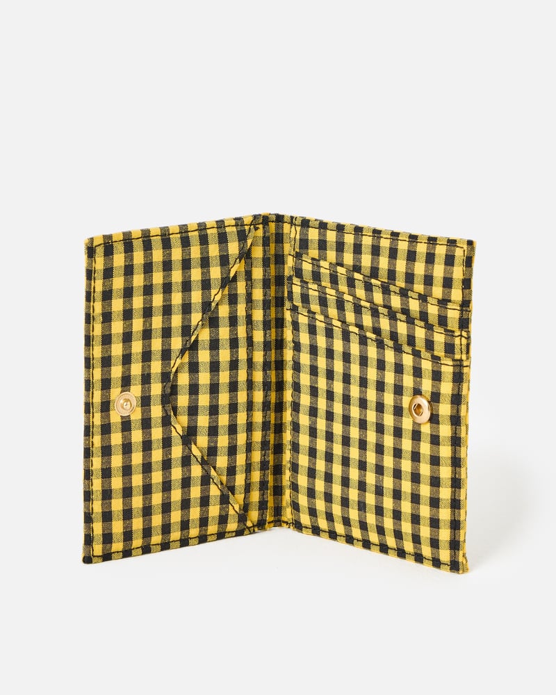 Yellow & Black Gingham Love Cross Stitch Card Holder
