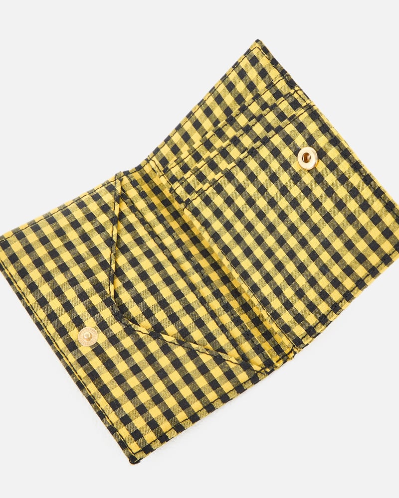 Yellow & Black Gingham Love Cross Stitch Card Holder