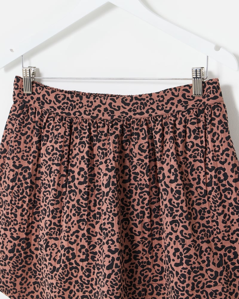 Brown Animal Print Jacquard Mini Skirt