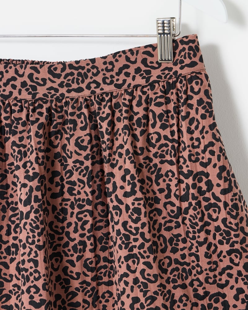 Brown Animal Print Jacquard Mini Skirt