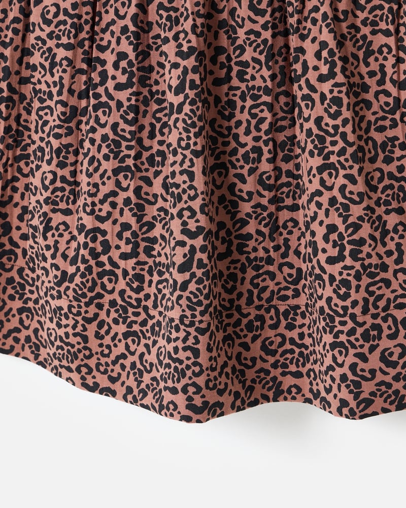 Brown Animal Print Jacquard Mini Skirt