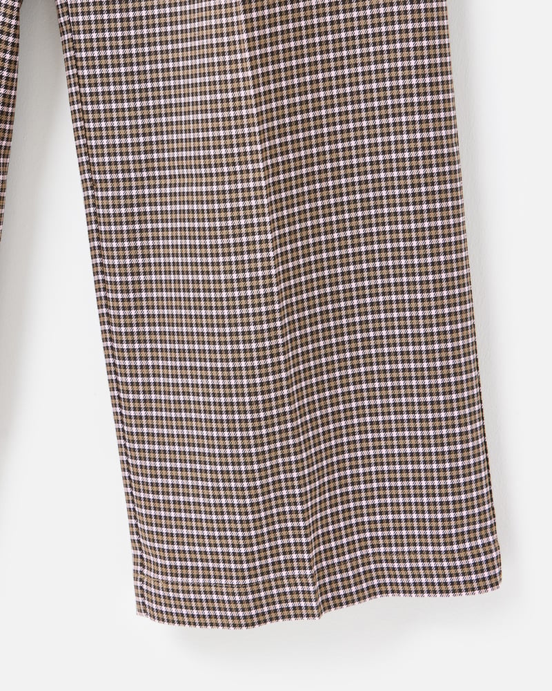 Brown & Pink Checked Wide Leg Trousers