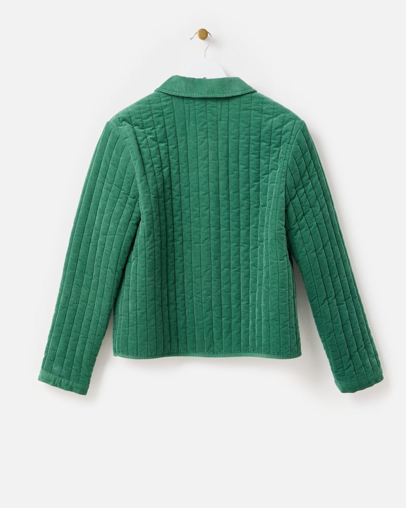 Green Corduroy Quilted Barn Jacket