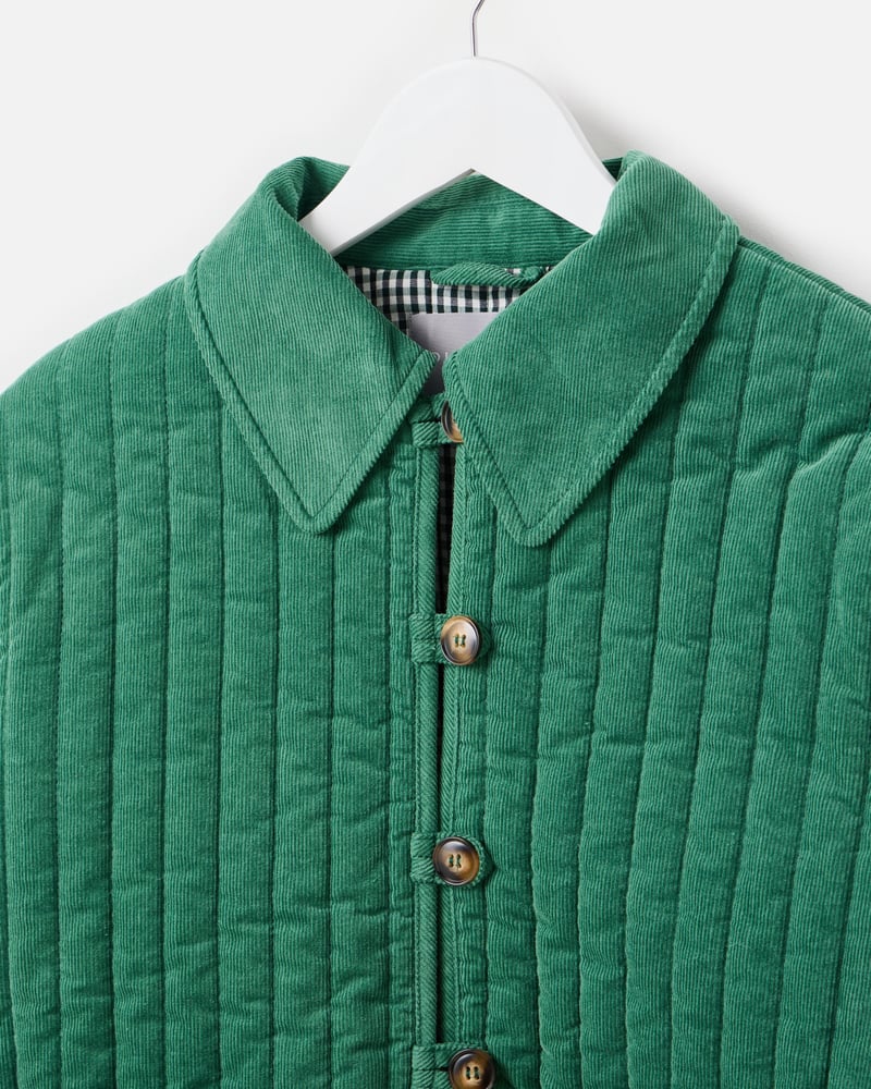 Green Corduroy Quilted Barn Jacket