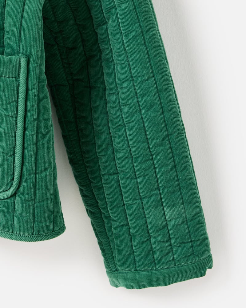 Green Corduroy Quilted Barn Jacket
