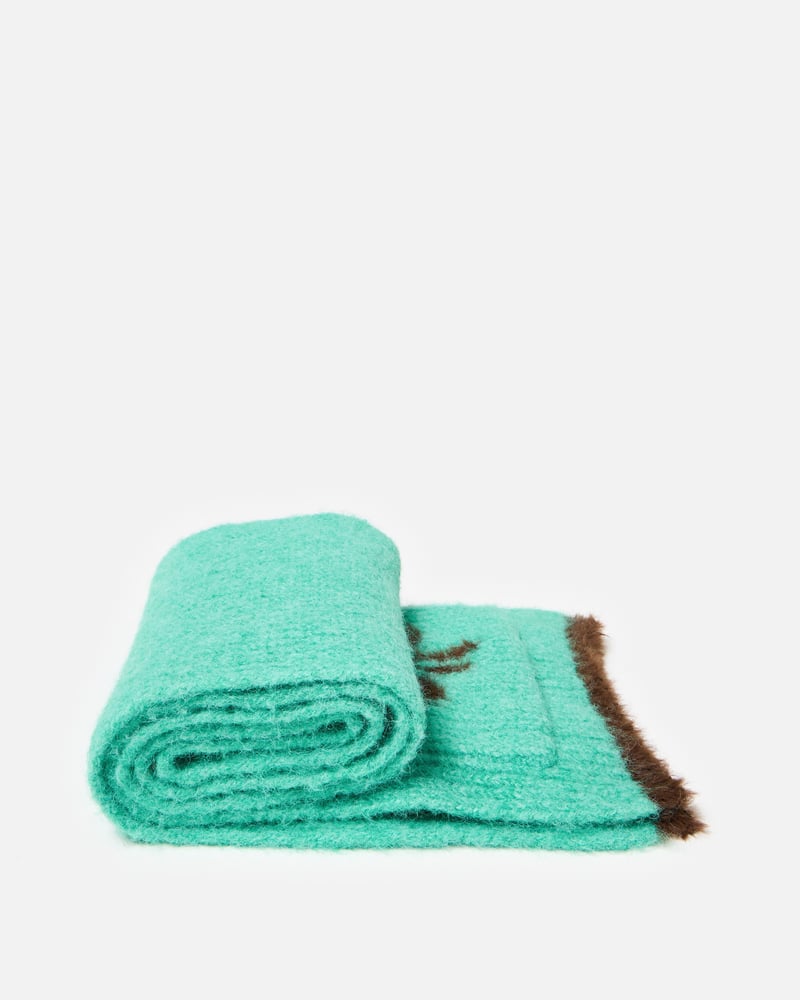 Fluffy Jade Green Cat Pocket Knitted Scarf