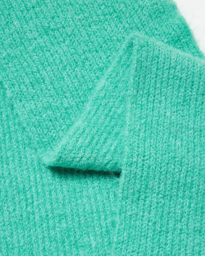 Fluffy Jade Green Cat Pocket Knitted Scarf