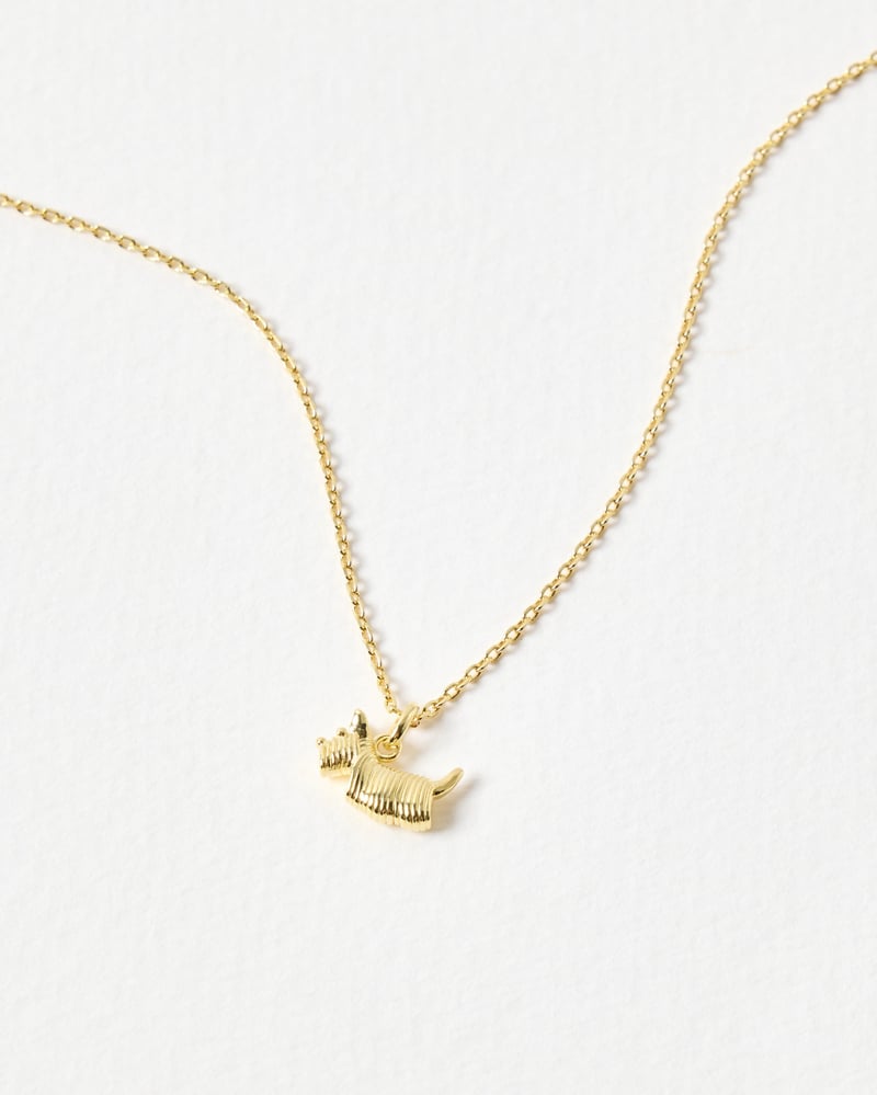 Hamish Scottie Dog Gold Plated Pendant Necklace