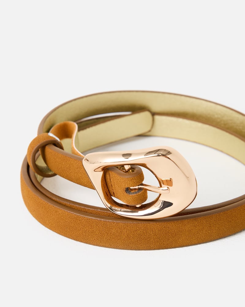 Toffee Brown Faux Suede Jeans Belt