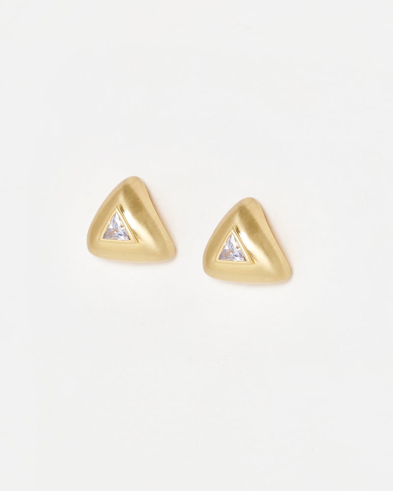 Talise Triangular Gold Tone Stud Earrings