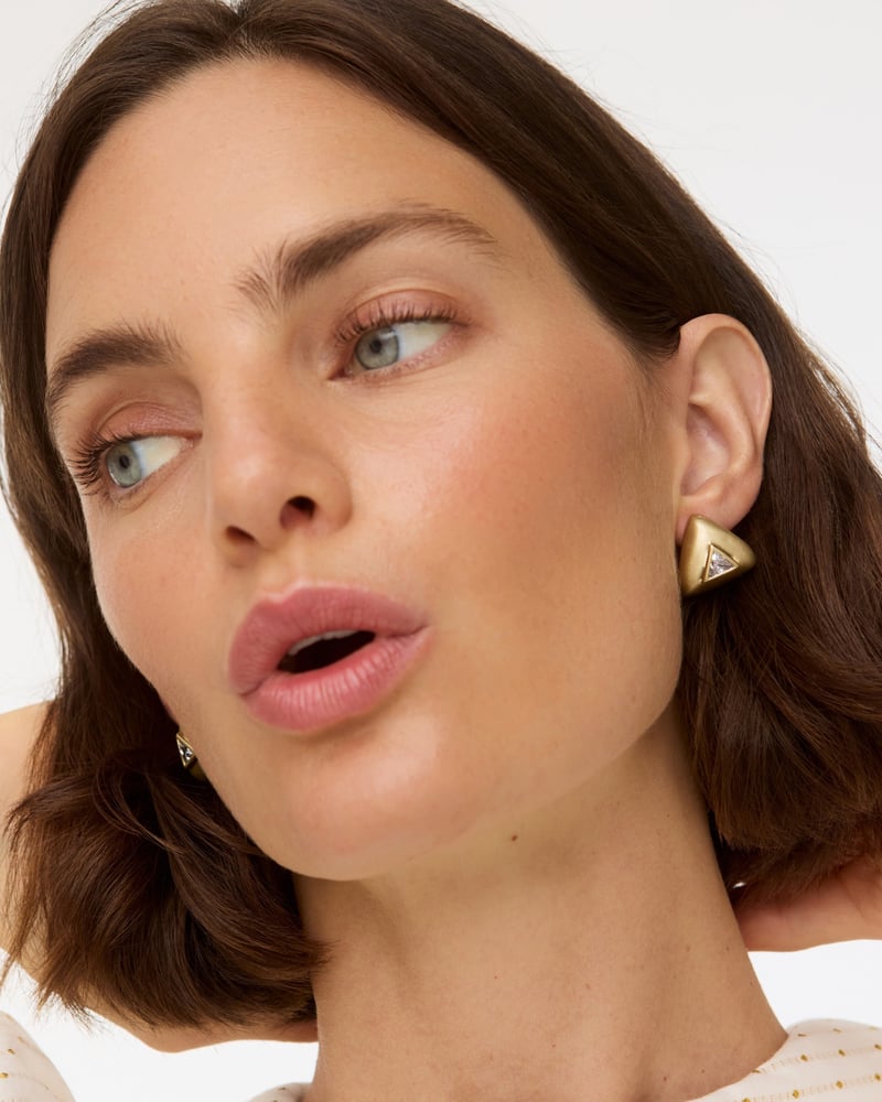 Talise Triangular Gold Tone Stud Earrings