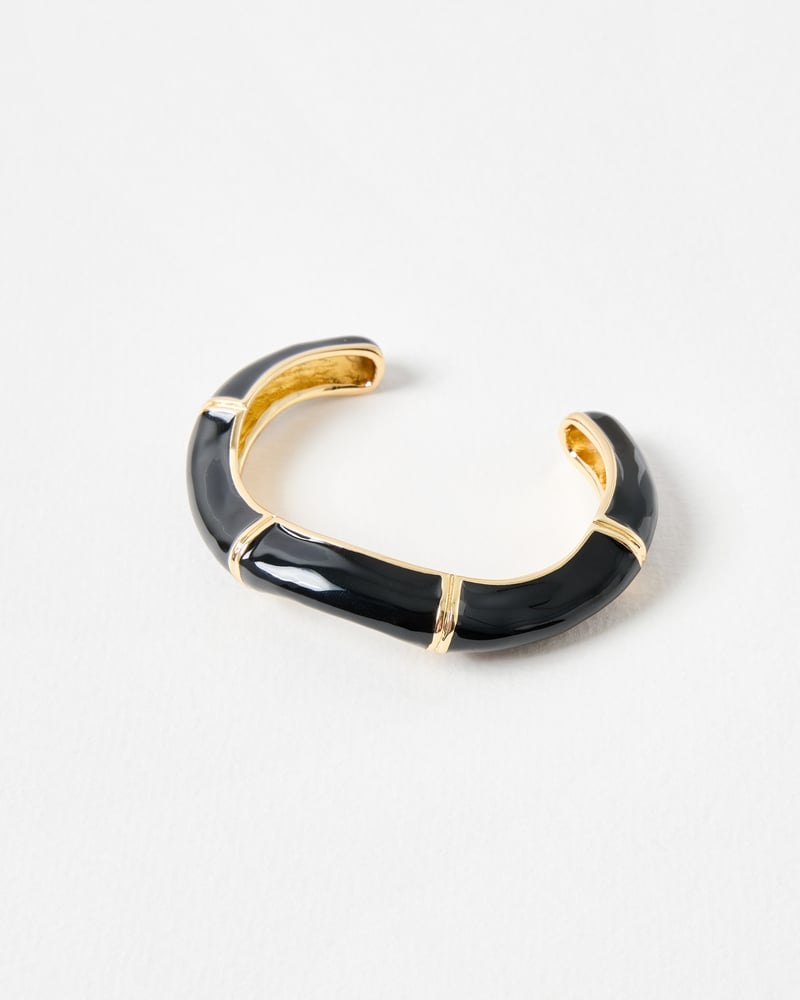 Cali Black Enamel Cuff Bangle