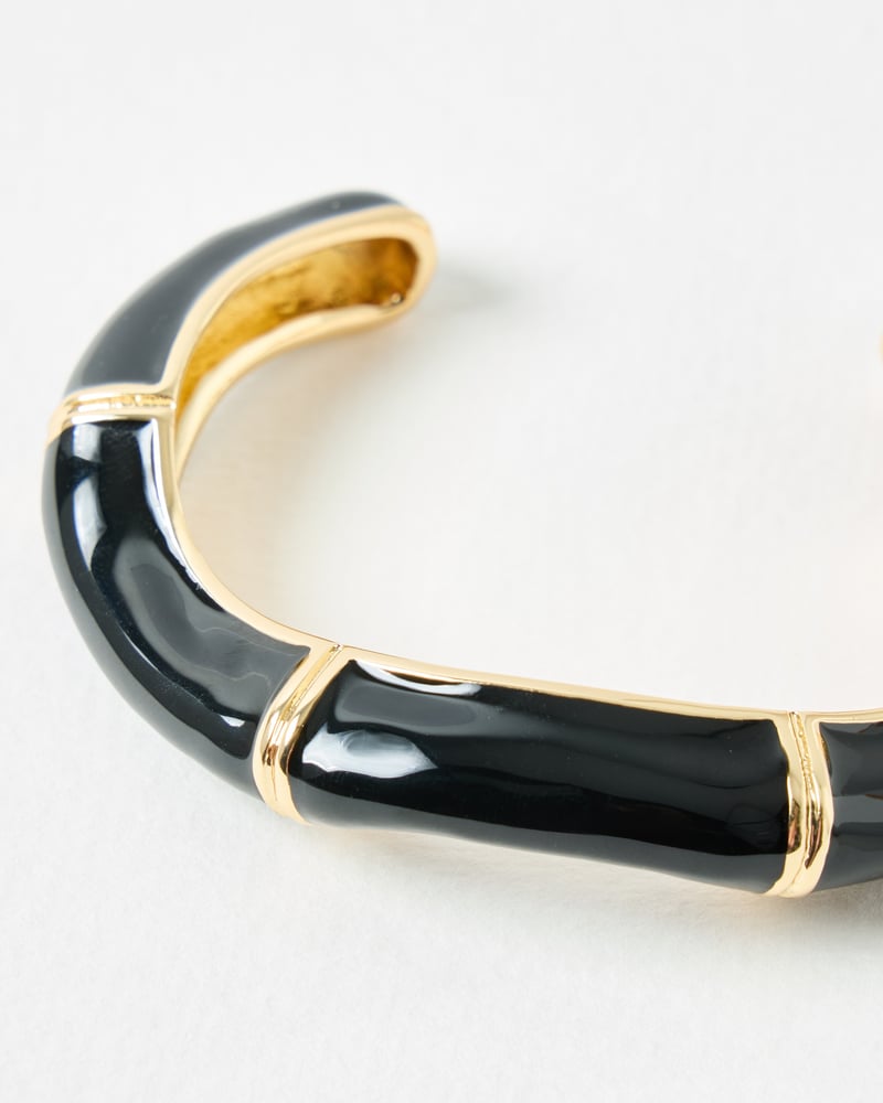 Cali Black Enamel Cuff Bangle