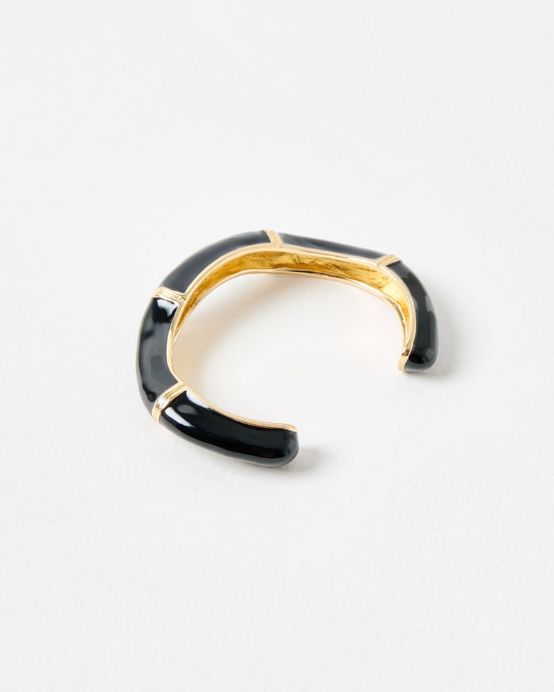 Cali Black Enamel Cuff Bangle