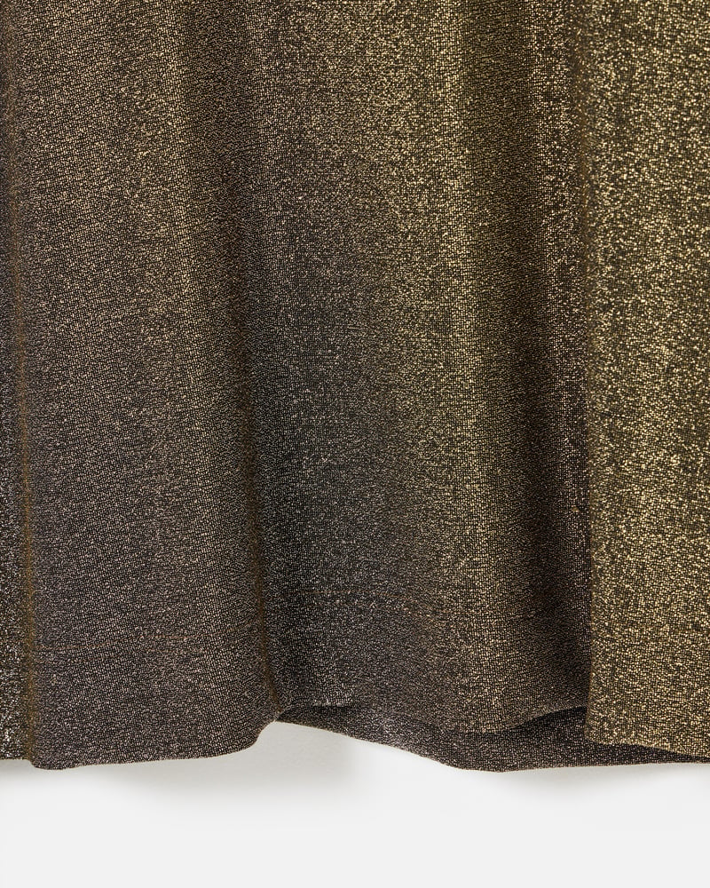 Brown Sparkle Long Sleeve Polo Neck Top