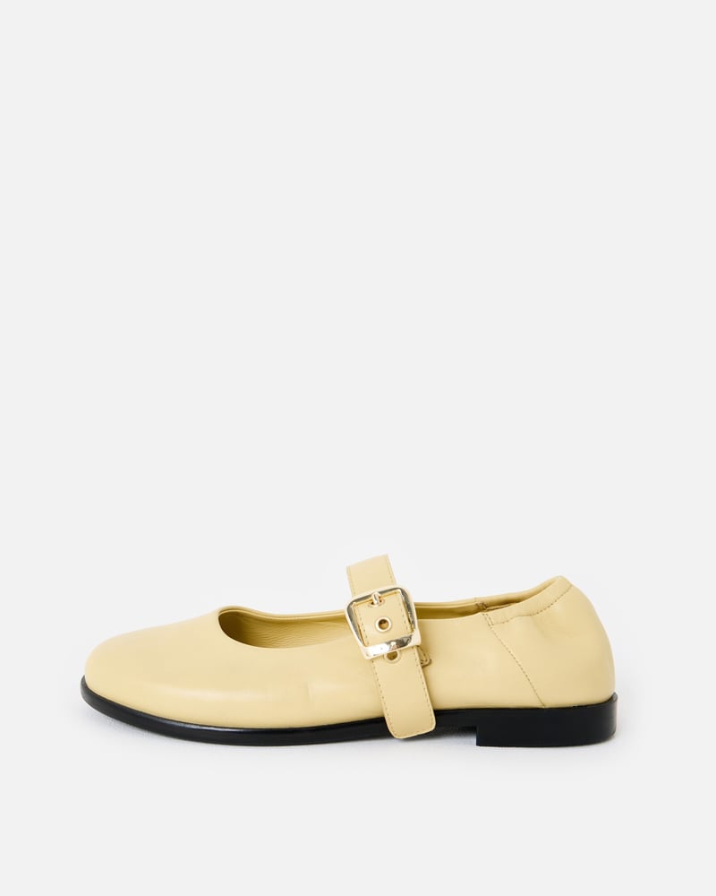 Butter Yellow Leather Mary Janes