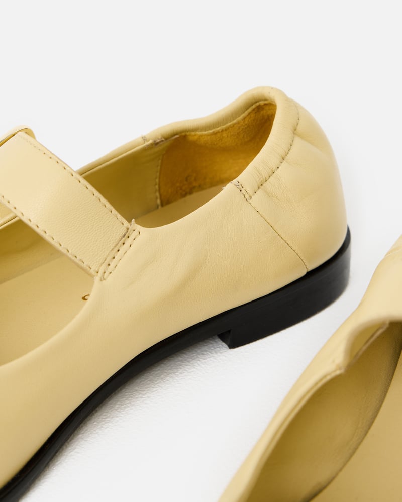 Butter Yellow Leather Mary Janes
