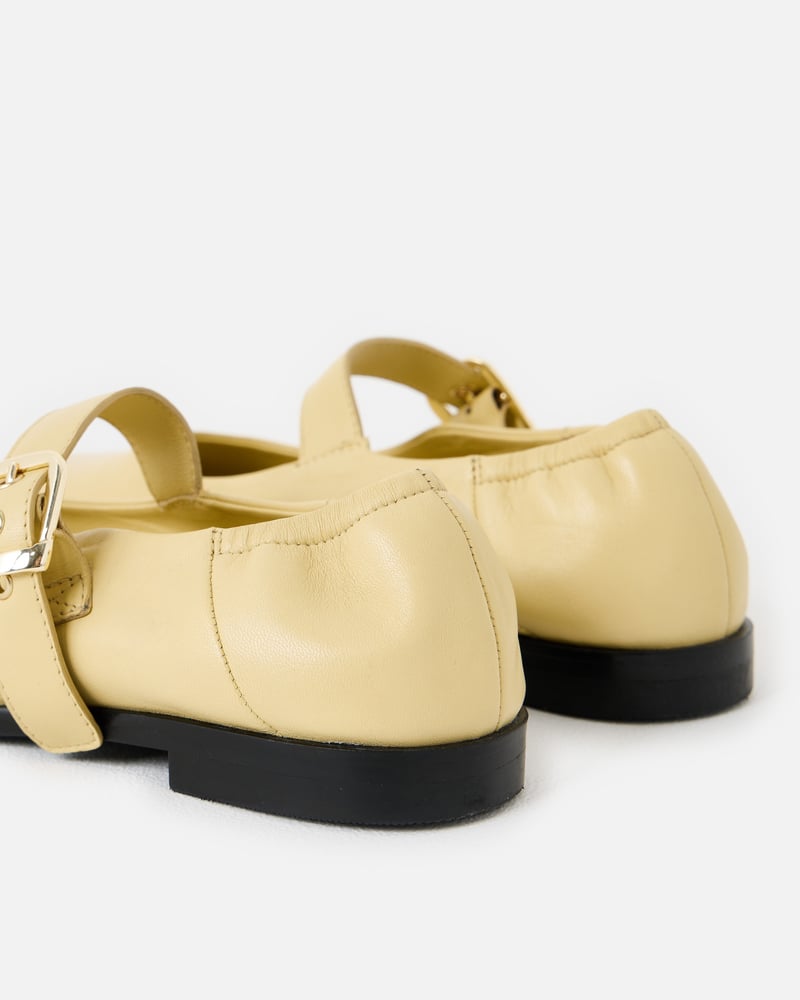 Butter Yellow Leather Mary Janes