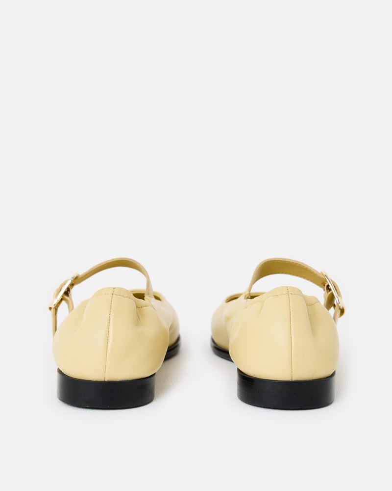 Butter Yellow Leather Mary Janes