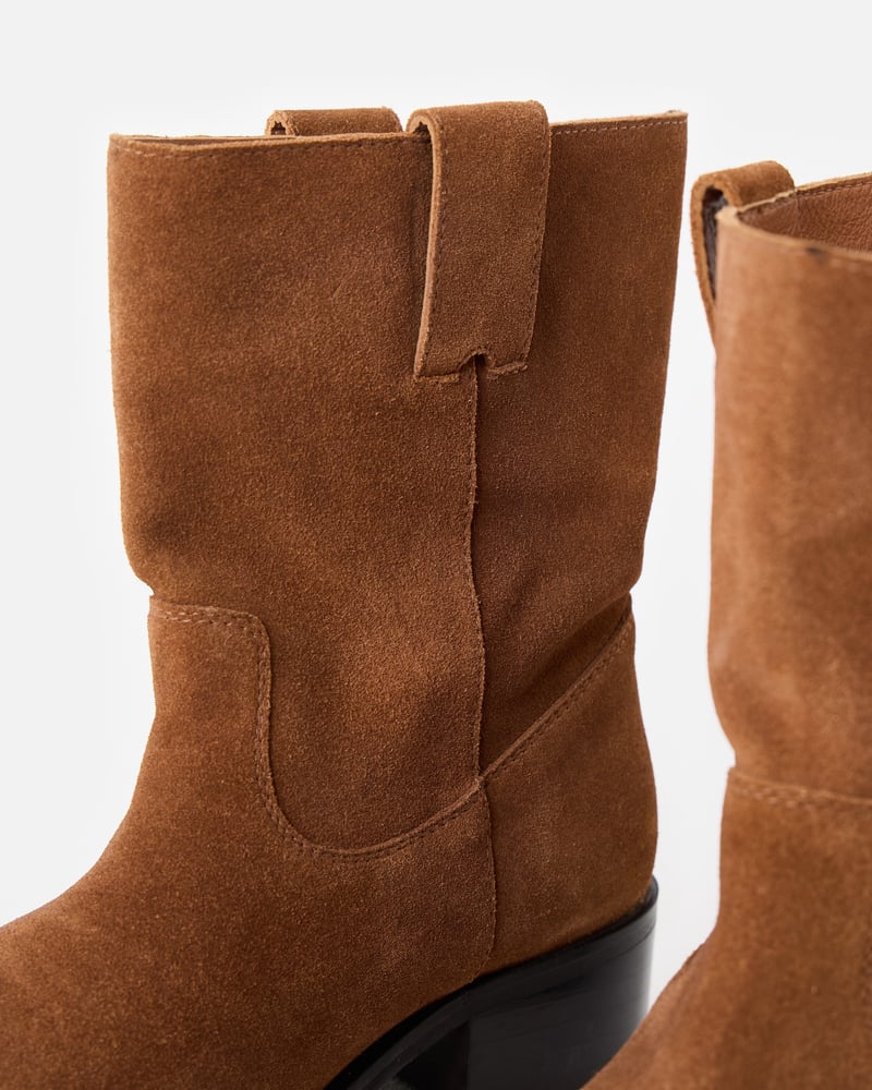 Toffee Brown Suede Pull On Boots