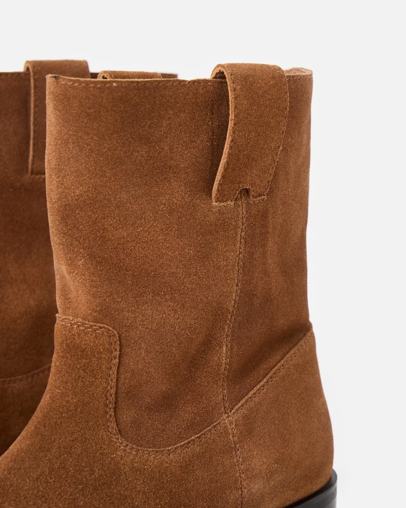 Toffee Brown Suede Pull On Boots