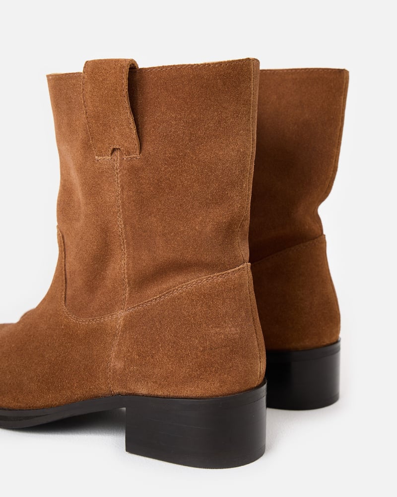 Toffee Brown Suede Pull On Boots