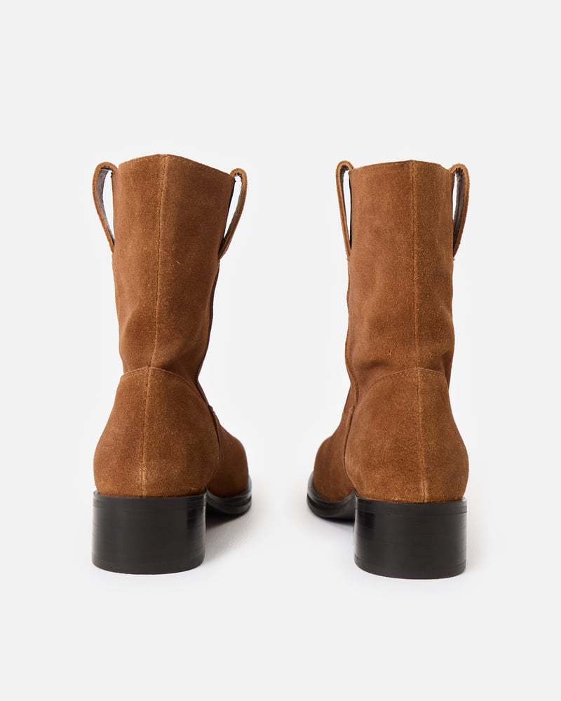 Toffee Brown Suede Pull On Boots