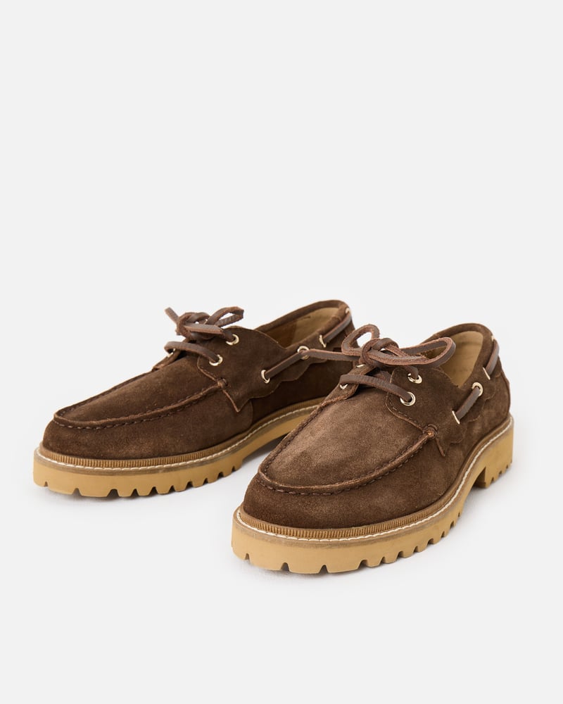 Chocolate Brown Suede Chunky Loafers