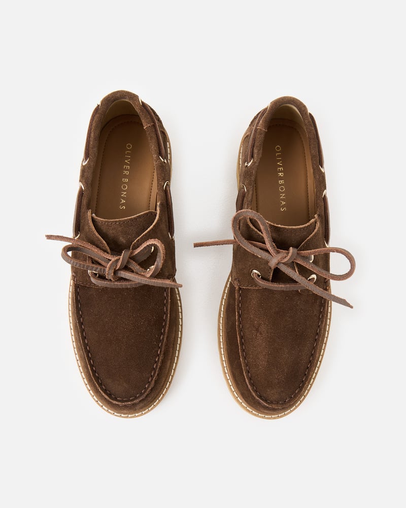 Chocolate Brown Suede Chunky Loafers