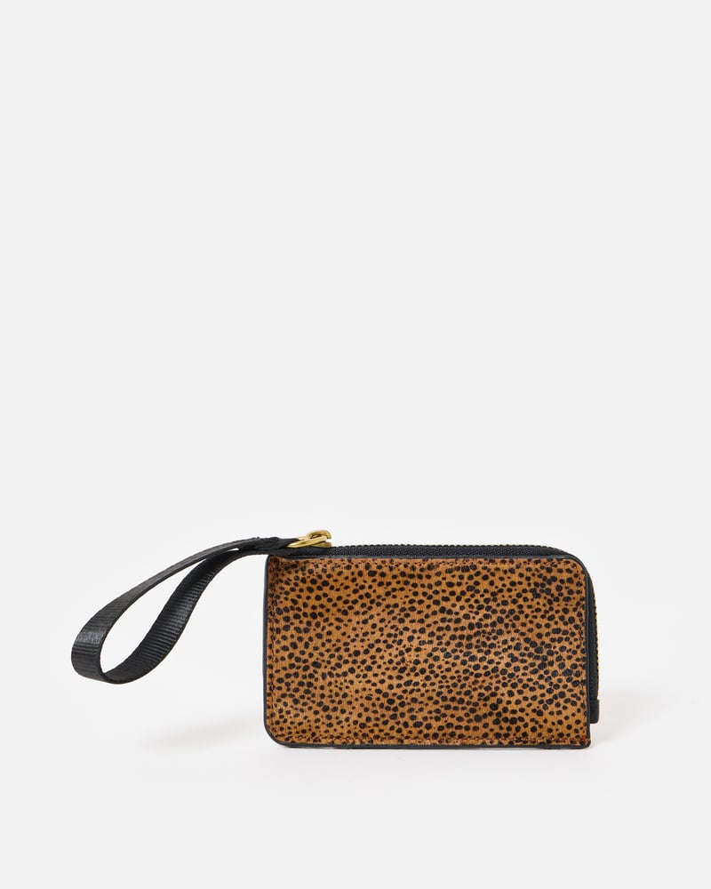 Black & Brown Cheetah Print Zipped Card Holder