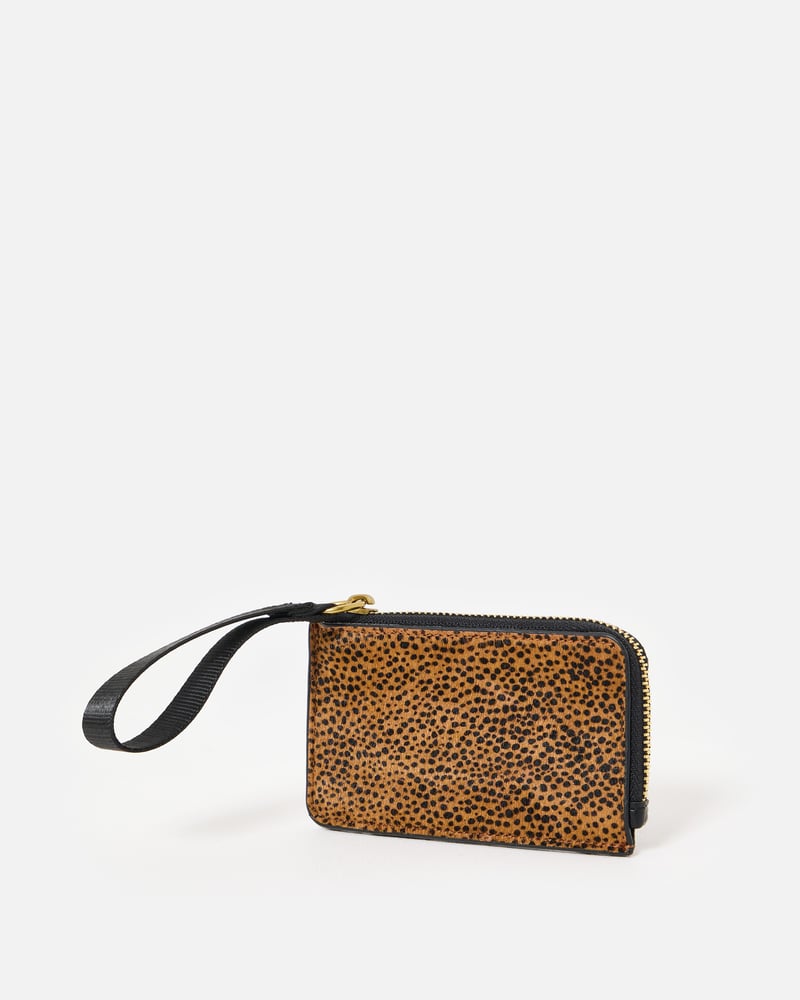 Black & Brown Cheetah Print Zipped Card Holder