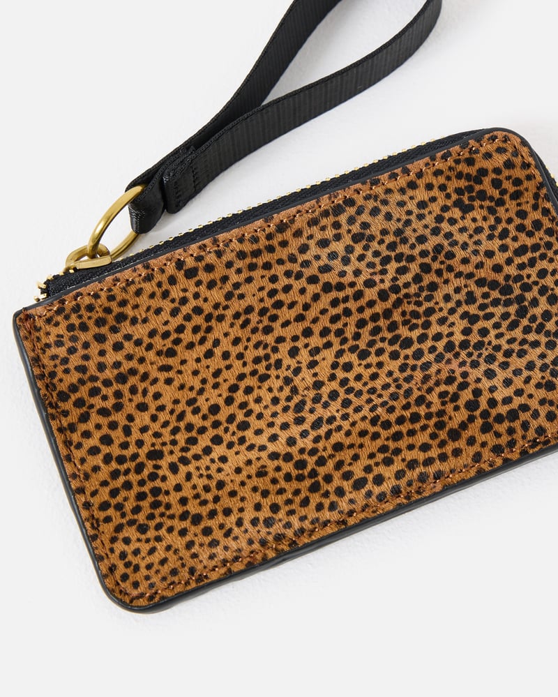 Black & Brown Cheetah Print Zipped Card Holder