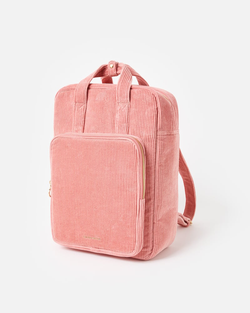 Mami Pink Corduroy Backpack