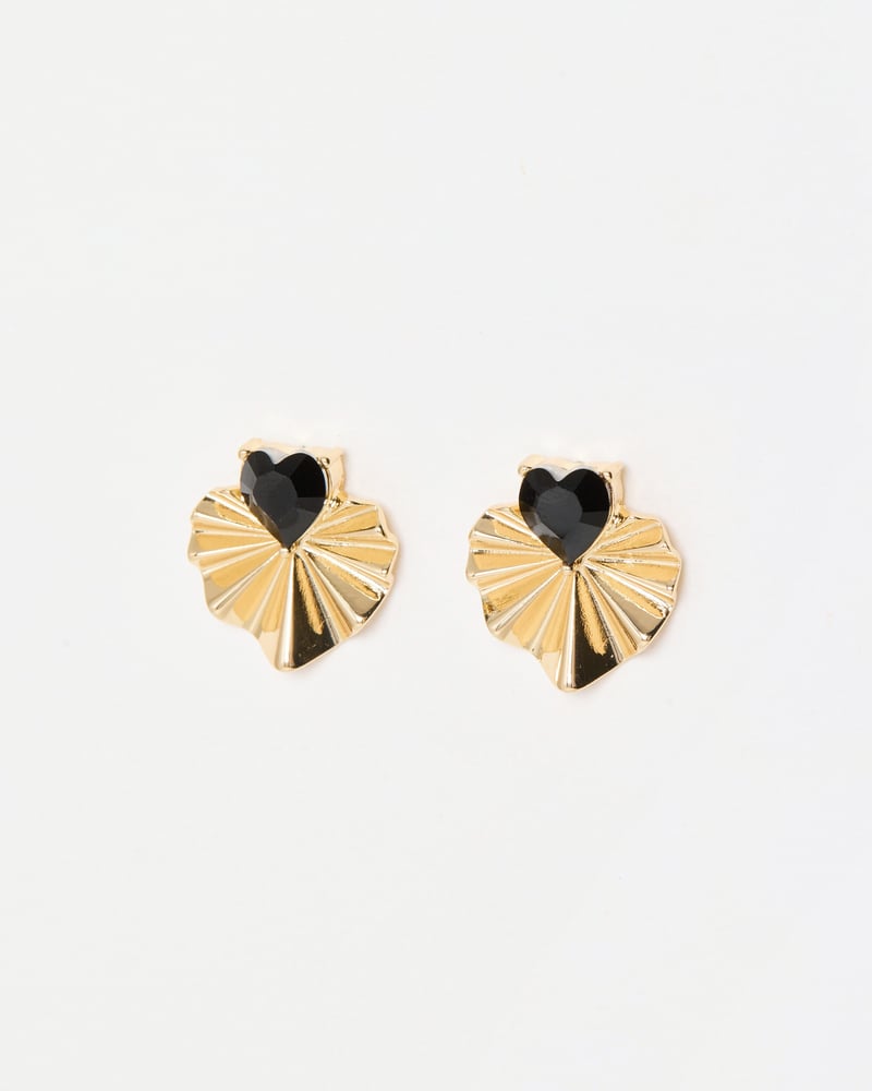 Marlow Stone Large Heart Stud Earrings