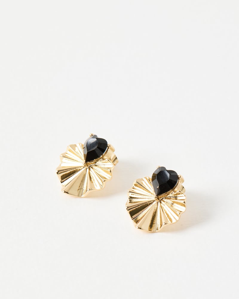 Marlow Stone Large Heart Stud Earrings