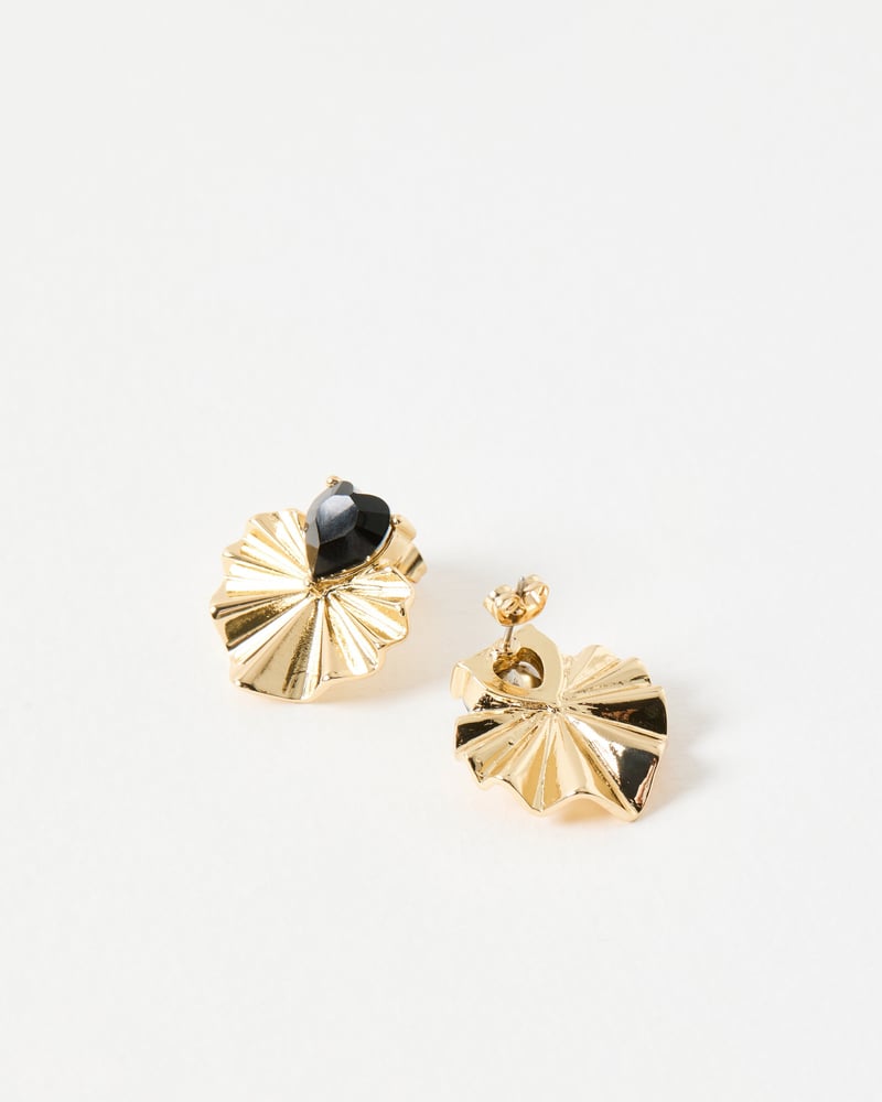 Marlow Stone Large Heart Stud Earrings