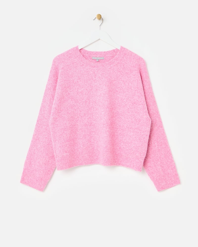 Light Pink Crew Neck Knitted Jumper