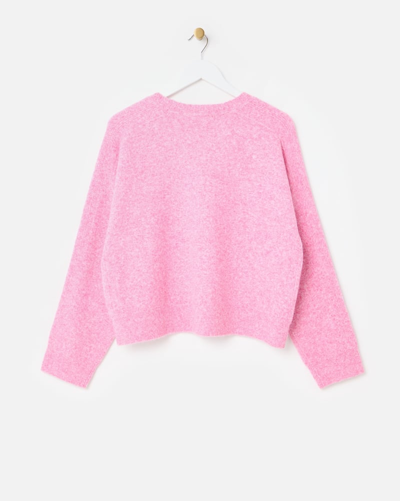 Light Pink Crew Neck Knitted Jumper