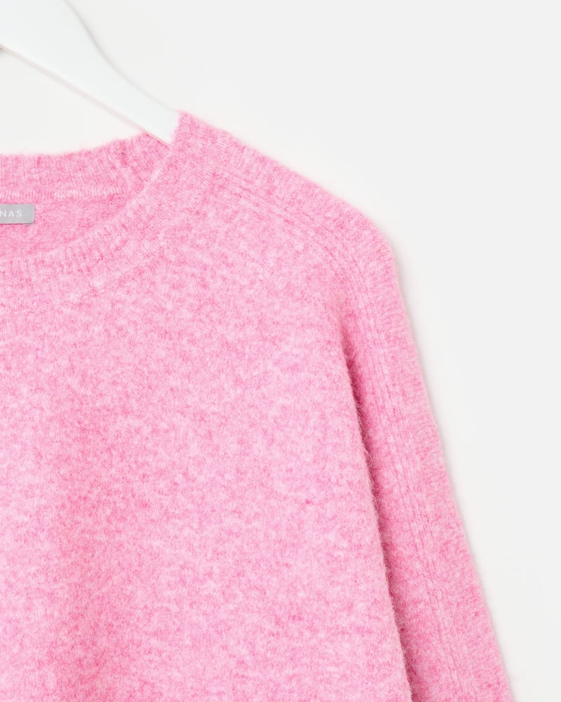 Light Pink Crew Neck Knitted Jumper