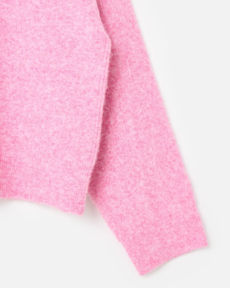 Light Pink Crew Neck Knitted Jumper