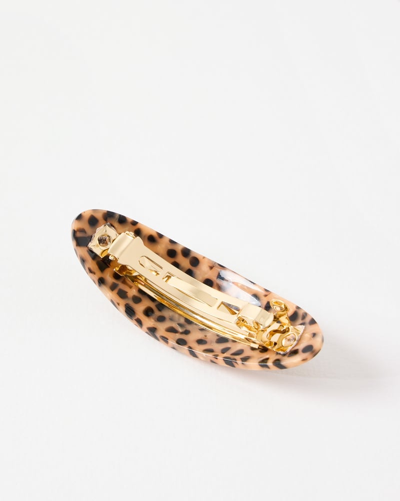 Delaney Animal Print Bead Detail Hair Barrette