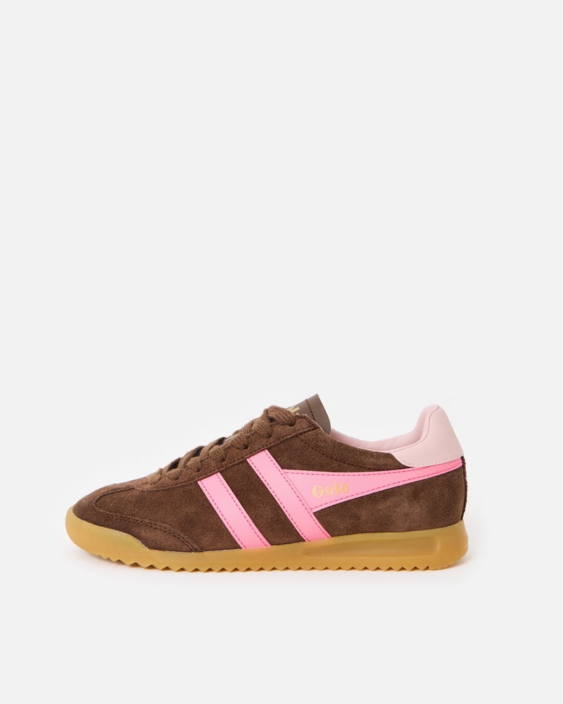 Gola Torpedo Dark Brown & Pink Trainers