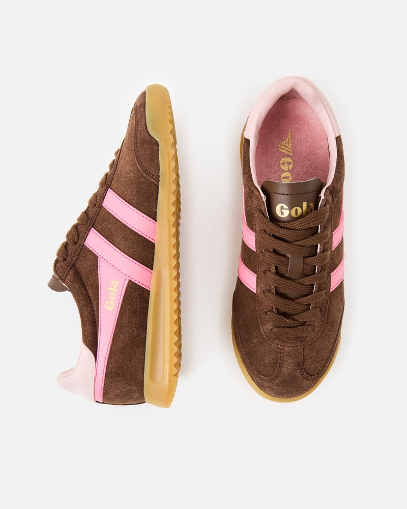 Gola Torpedo Dark Brown & Pink Trainers