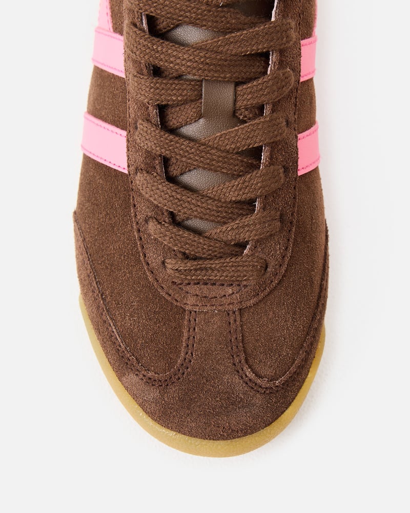 Gola Torpedo Dark Brown & Pink Trainers